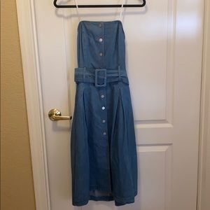 Strapless denim dress